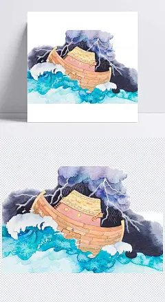 大海恶劣天气|暴风雨,海浪,天气,闪电,乌云,卡通元素,手绘/卡通