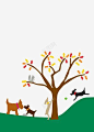 卡通小狗高清素材 儿童插画 动物 小狗 松鼠 植物 秋天 免抠png 设计图片 免费下载
