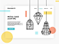 lighting shop landing page industrial pendant lamp illustration