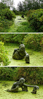 Swamp sculpture (The Ferryman's End) in Eastern Ireland. Victoria's Way, Roundwood, Co Wicklow, Ireland
