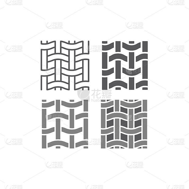 纺织品织物黑色矢量图标