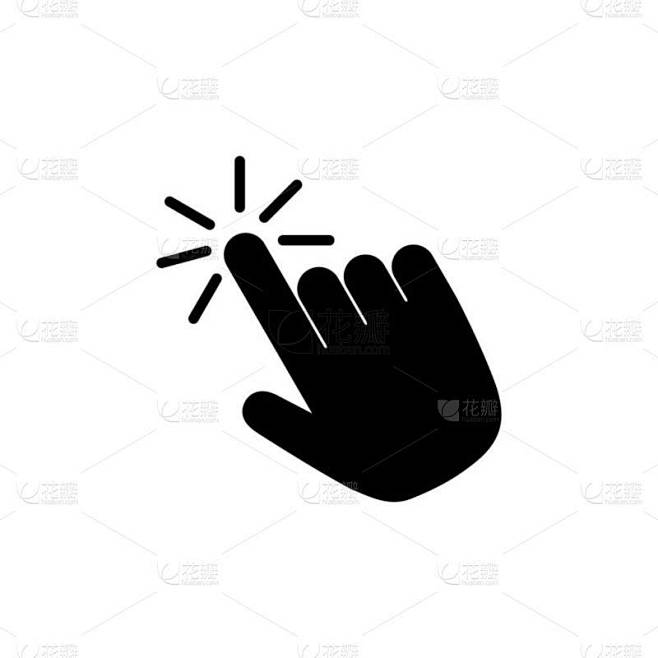手动单击图标向量。点击手指图标。指针图标