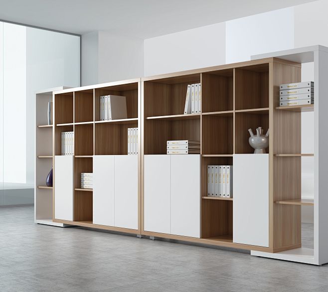新木质组合文件柜书柜书架置物格子柜储物展...