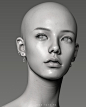 NEWLOOKgirl01, RAF RAY : The first attempt  render with ZBrush,Use multiple renderpass to adjust in Photoshop, The process of making a head like this is also more interesting!