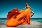 VOGUE India - Orange Crush : Photographed by Luis Monteiro (http://www.luismonteiro.com), this story is all about strong colours, shape, and natural beauty; deep blue sky and turquoise waters contrasted harmoniously with bold reds and oranges, and bronzed