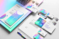 高端绚丽渐变品牌设计VI样机智能贴图psd样机lucid-branding-mockup-vol-1