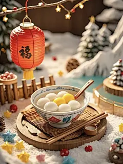 Ai绘图，元宵节，春节，3D，卡通，海报，可帮做 - 小红书