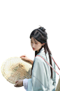 古风清雅采茶女采茶女性人物免抠PNG