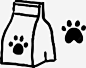 手绘猫粮和脚印免抠png素材_新图网ixintu.com