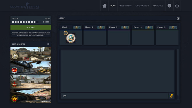 CS:GO UI CONCEPT, Ma...