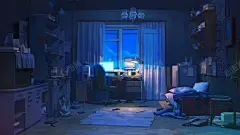 日系插画房屋写字桌高清素材 页面 页面网页 平面电商 创意素材