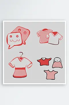 衣服卡通风格免抠图小元素-众图网