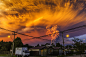 General 2048x1365 Calbuco Volcano Chile eruptions volcano Puerto Montt lava smoke town sunset nature landscape