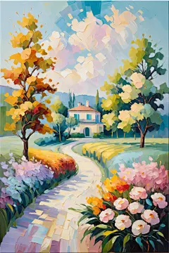 花朵花草艺术绘画油画图片插画