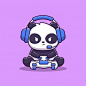 Cute panda gaming illustration. animal g... | Premium Vector #Freepik #vector #character #cartoon #game #illustration