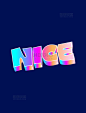 NICE英文卡通立体矢量艺术字