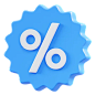 Percent Discount  3D Icon