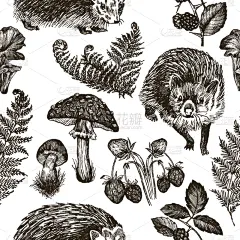 高处,动物手,四方连续纹样,华丽的,一个物体,壁纸,枝繁叶茂,动物,绘制,复古