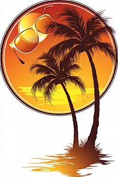 夏季元素插画绘制