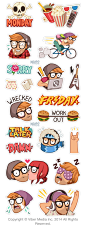 VIBER sticker set 2, Alex : this is the 2nd sticker set I designed for Viber's new sticker market, now  out for everybody to download so I can finally post it! I hope you like it, it's been very fun to work on,again! :D 