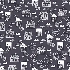 春天,城镇,安全护栏,四方连续纹样,可爱的,华丽的,壁纸,儿童,窗户,屋顶