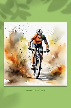 数字艺术时尚自行车插画