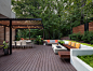 Atlanta Backyard Retreat - Contemporary - Terrace - Atlanta - by Boyce Design and Contracting : The upper level of this gorgeous Trex deck is the central entertaining and dining space and includes a beautiful concrete fire table and a custom cedar bench