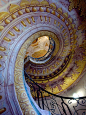 Beautiful spiral staircase at Melk Abbey, Austria (by debreczeniemoke).