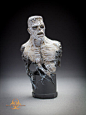 Zombiestein 半身像 William Paquet 未涂漆检疫 Studio 弗兰肯斯坦谢莉