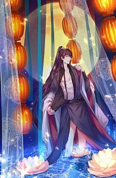                                                                                                         恋与制作人参加官方七夕同人赛画的图，突然发现，中秋也能用诶！这个其实是个套图，目前只画完两人的，老李和洛洛的还在画。

这次的构想是夜景系列，夜晚+圆月+红灯笼是大家通用的元素。内容的主题大概就是：

许老公：道貌岸然的社情书生【喂喂】
白学长：正直仗义的夜行侠客
华锐小甜心：英 ​​​​...展开