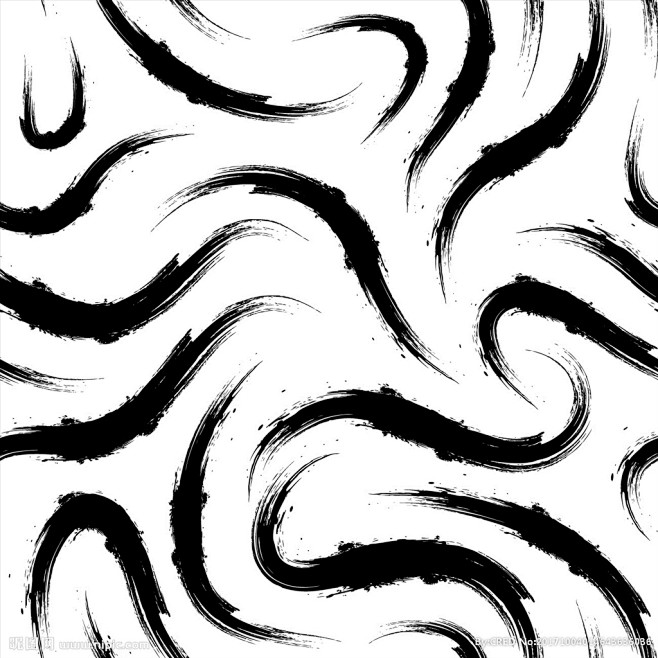 黑白笔刷四方连续底纹