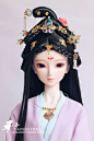 【桃酥2nd】【胭脂】bjd3分4分假发古装盘发-淘宝网