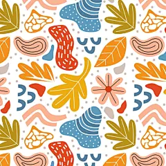 手绘涂鸦花纹矢量图设计素材