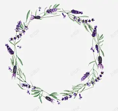 手绘薰衣草花卉花环 免抠png 设计图片 免费下载 页面网页 平面电商 创意素材