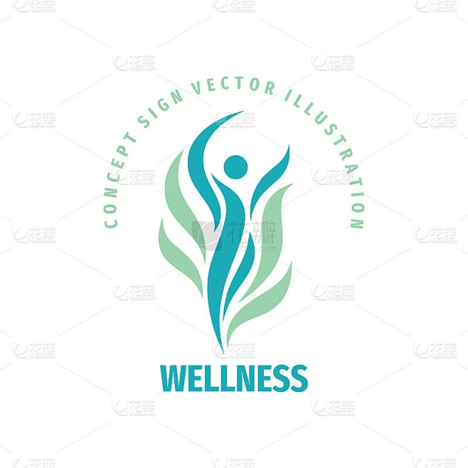 Wellness woman vector icon design. Abstract styliz素材-花瓣网
