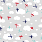 Airplanes and helicopters! Design for childrens room  : Seamless pattern