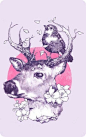【图】【Inoise买5送1】日本原宿迷幻麋鹿手绘驯鹿交通卡贴旅行箱贴-淘宝网 - 美丽说