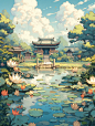 Ai绘画|主打一组像素风景点打卡