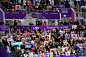 2018 Winter Olympics Japan fans in stands cheering for Yuzuru Hanyu during Men's Single Free Skating Finals at Gangneung Ice Arena Gangneung South...