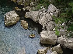 地形,山,流线型,从上面看过去,立石