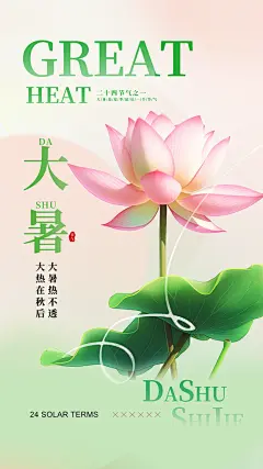 品质大暑节气宣传海报