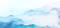 中国风水墨山峰蓝色水墨大气海报背景