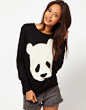 可爱大熊猫休闲套头针织衫