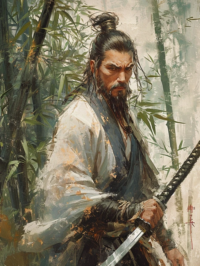 AI国风武侠角色概念设定图集 古风武侠人物服装设计素材 插画临摹-淘宝网-花瓣网