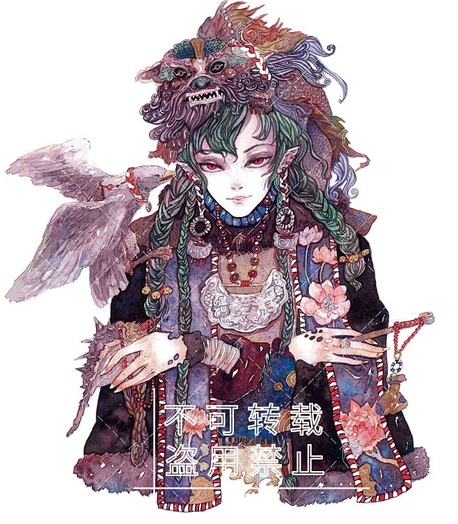 长命锁_食蝉__插画师作品_涂鸦王国gr...
