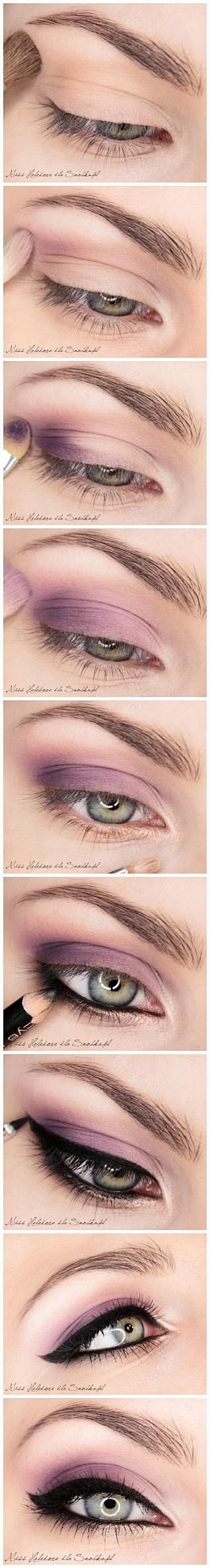 eyeliner + purple ey...