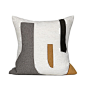 MISSLAPIN原创样板房客厅沙发抱枕靠枕现代橘咖色线条绣线方腰枕-淘宝网