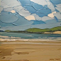 #传奇艺视界##艺术范# Matthew Snowden 的油画厚涂风景作品，笔触也掀起了温柔的浪花。 ​​​​