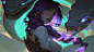 Gadal_portrait_of_girl_with_purple_hairglowing_eyesa_huge_snake_b9040243-d689-498a-a159-b1c9f27f58b6