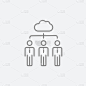 Cloud computing line icon